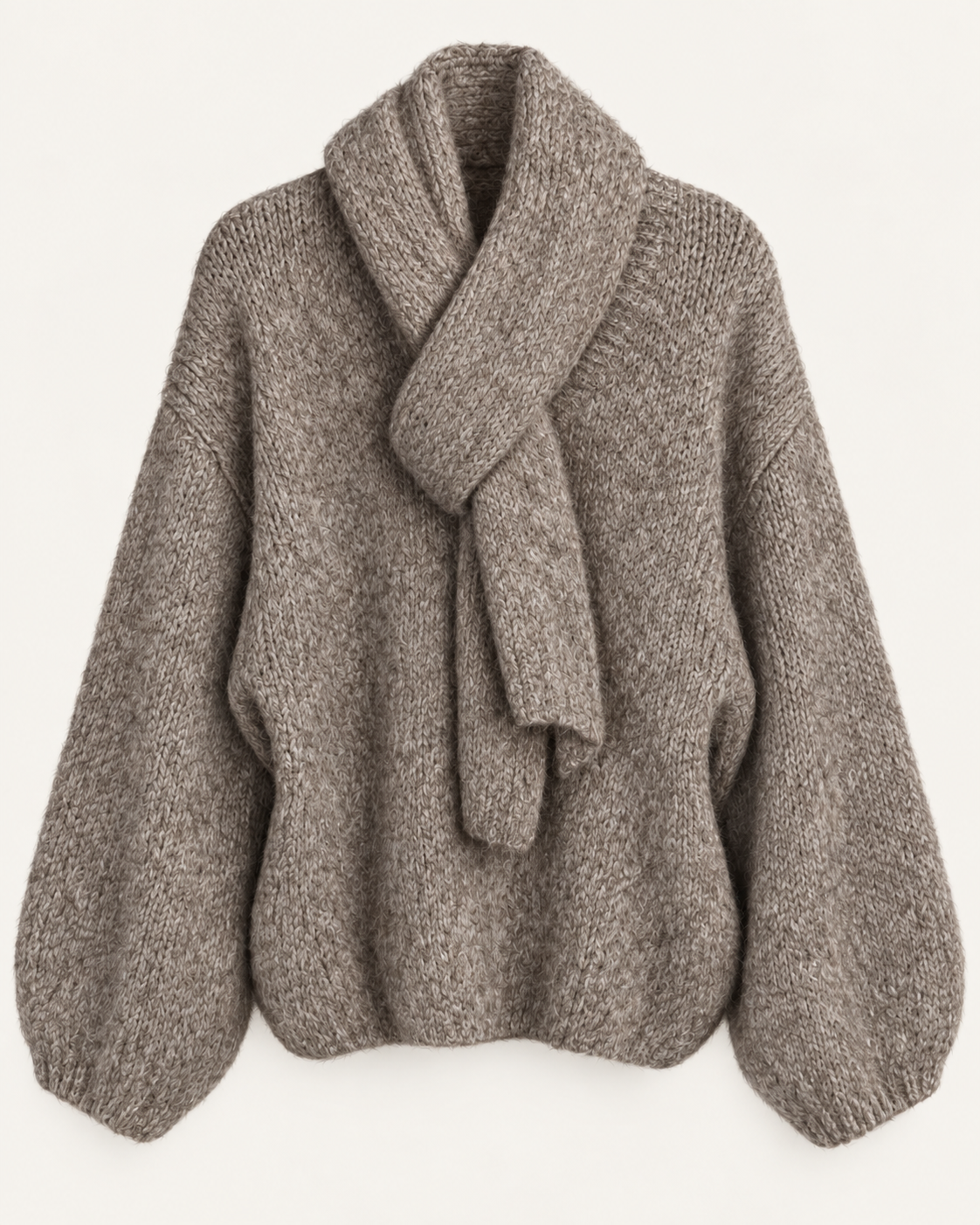 Oversize Strickpullover im Set mit Schal