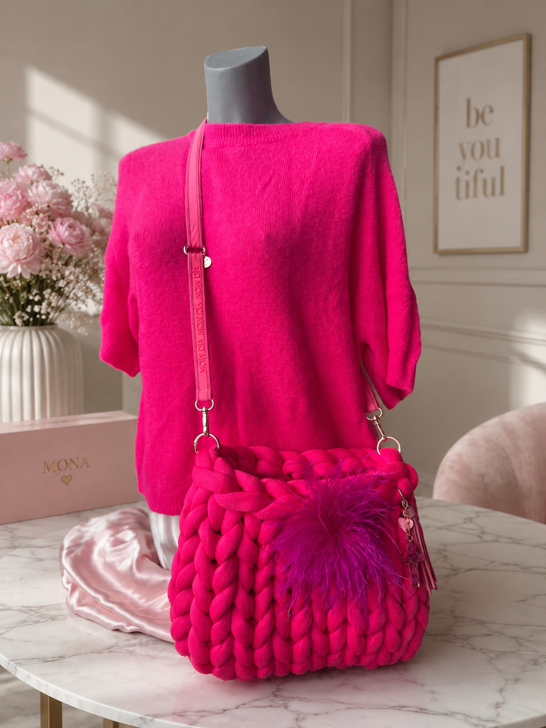 Crossbody Bag in Neon Pink – Exklusive Damen-Umhängetasche 👜✨