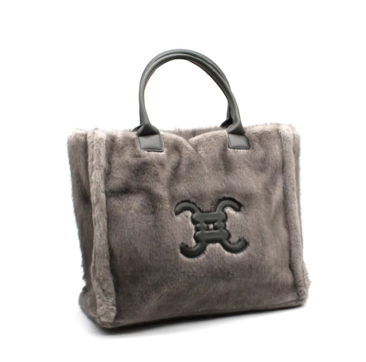 „Kunstfelltasche in Edlem Silbergrau – Elegant & Kuschelig“