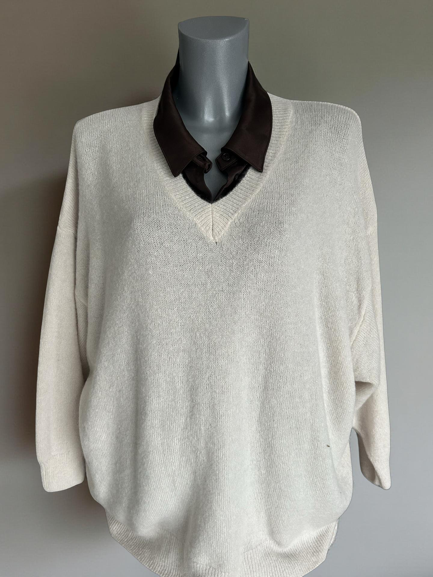 Oversize Baby-Alpaka Pulli mit V-Ausschnitt