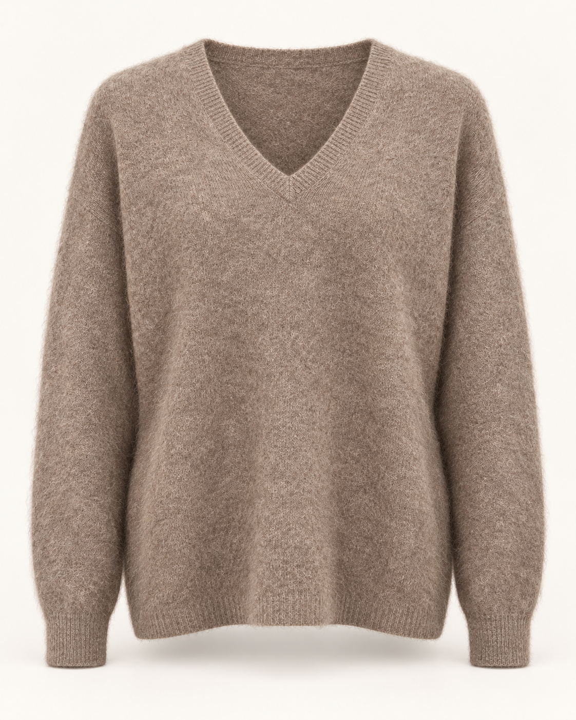 Kuschelweicher V-Ausschnitt-Pullover aus Wolle-Kaschmir-Mix