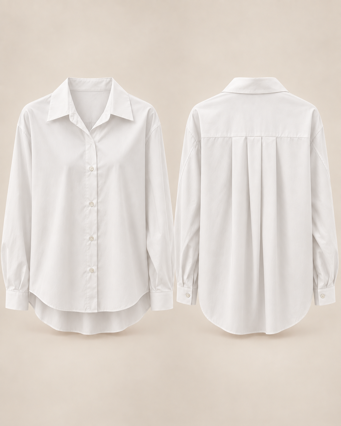 Longbluse mit Faltendetail – vorne kürzer, hinten länger