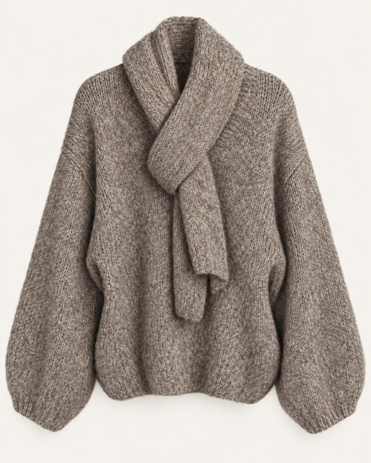 Oversize Strickpullover im Set mit Schal