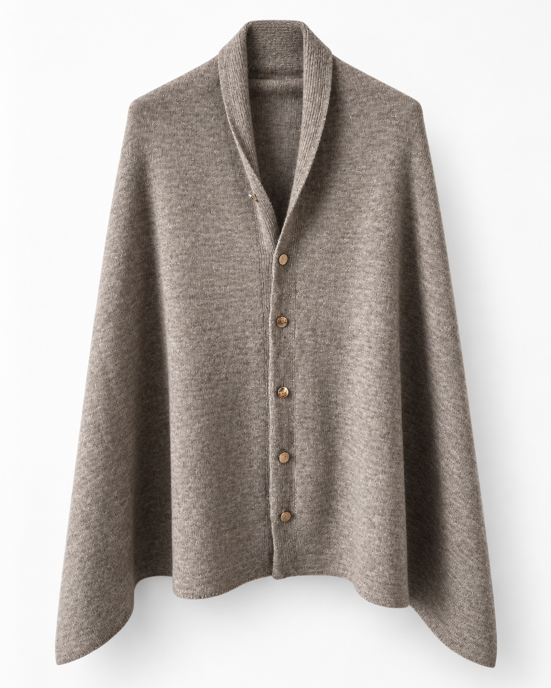 Eleganter Strickponcho mit Knopfleiste & Schalkragen – In verschiedenen Farben