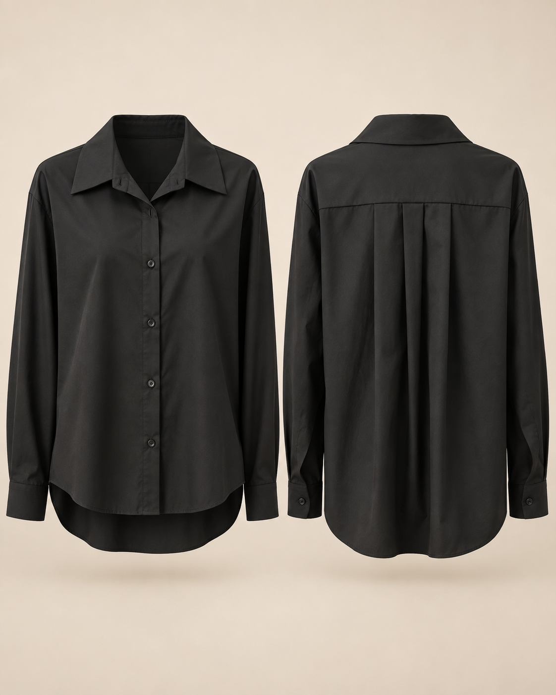 Longbluse mit Faltendetail – vorne kürzer, hinten länger