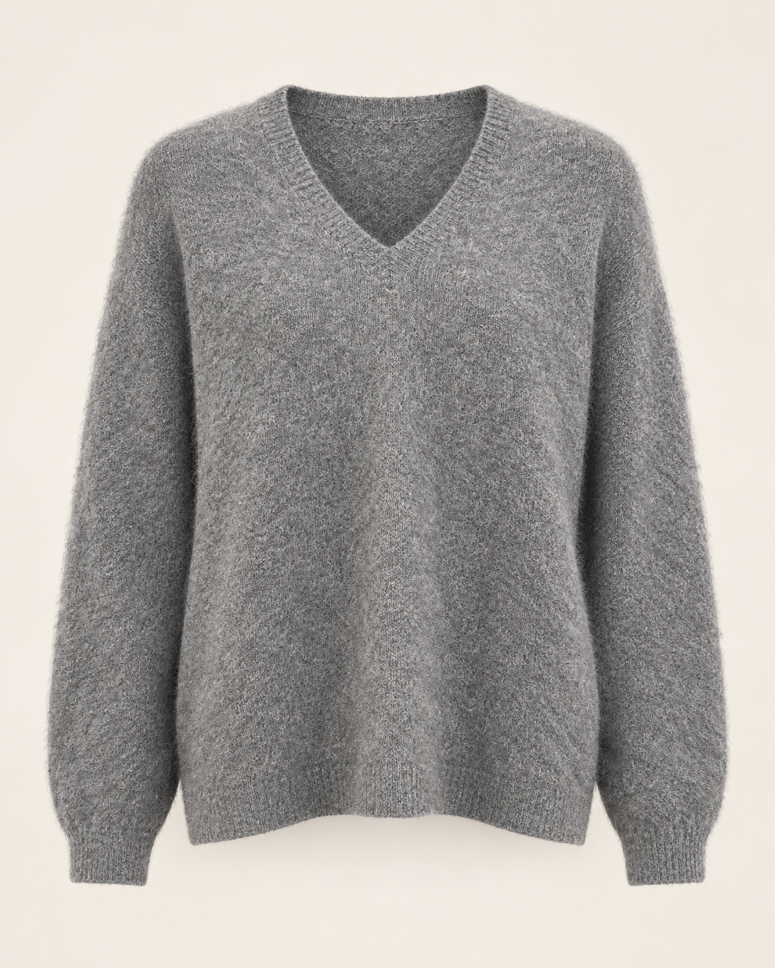 Kuschelweicher V-Ausschnitt-Pullover aus Wolle-Kaschmir-Mix