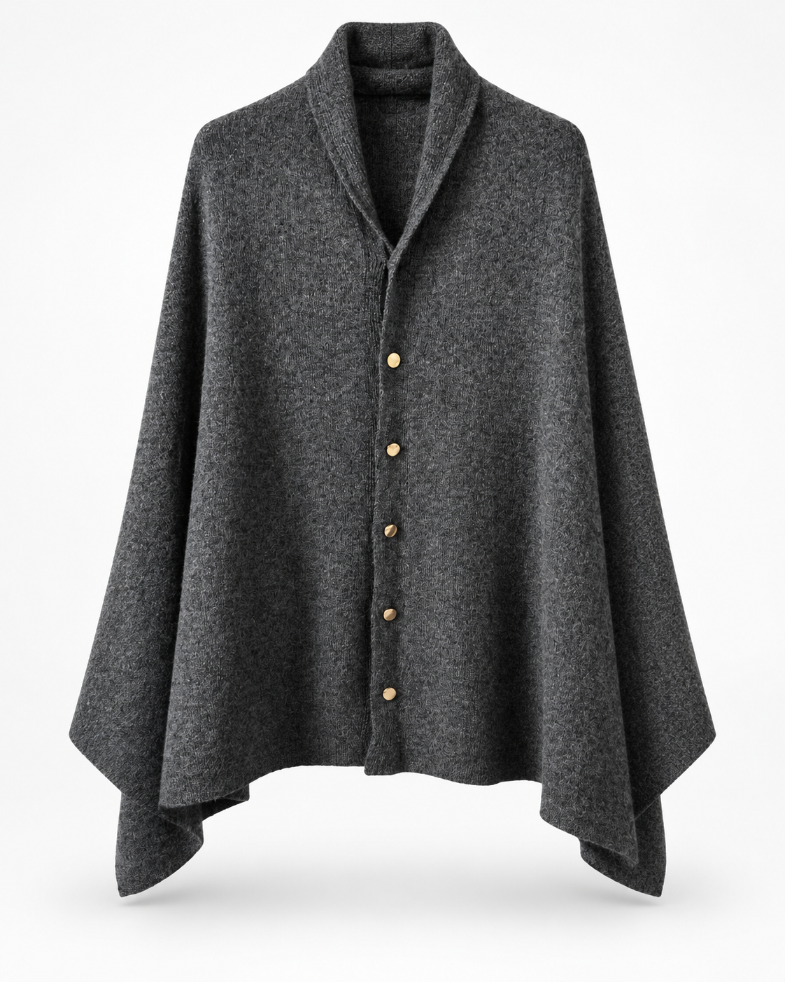 Eleganter Strickponcho mit Knopfleiste & Schalkragen – In verschiedenen Farben