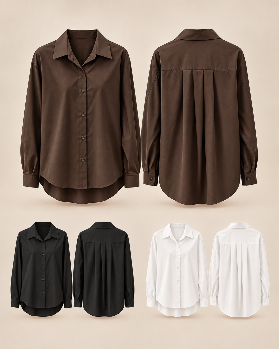 Longbluse mit Faltendetail – vorne kürzer, hinten länger