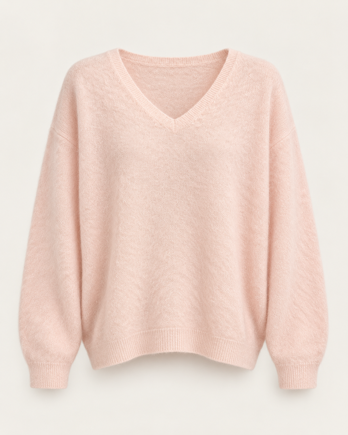 Kuschelweicher V-Ausschnitt-Pullover aus Wolle-Kaschmir-Mix