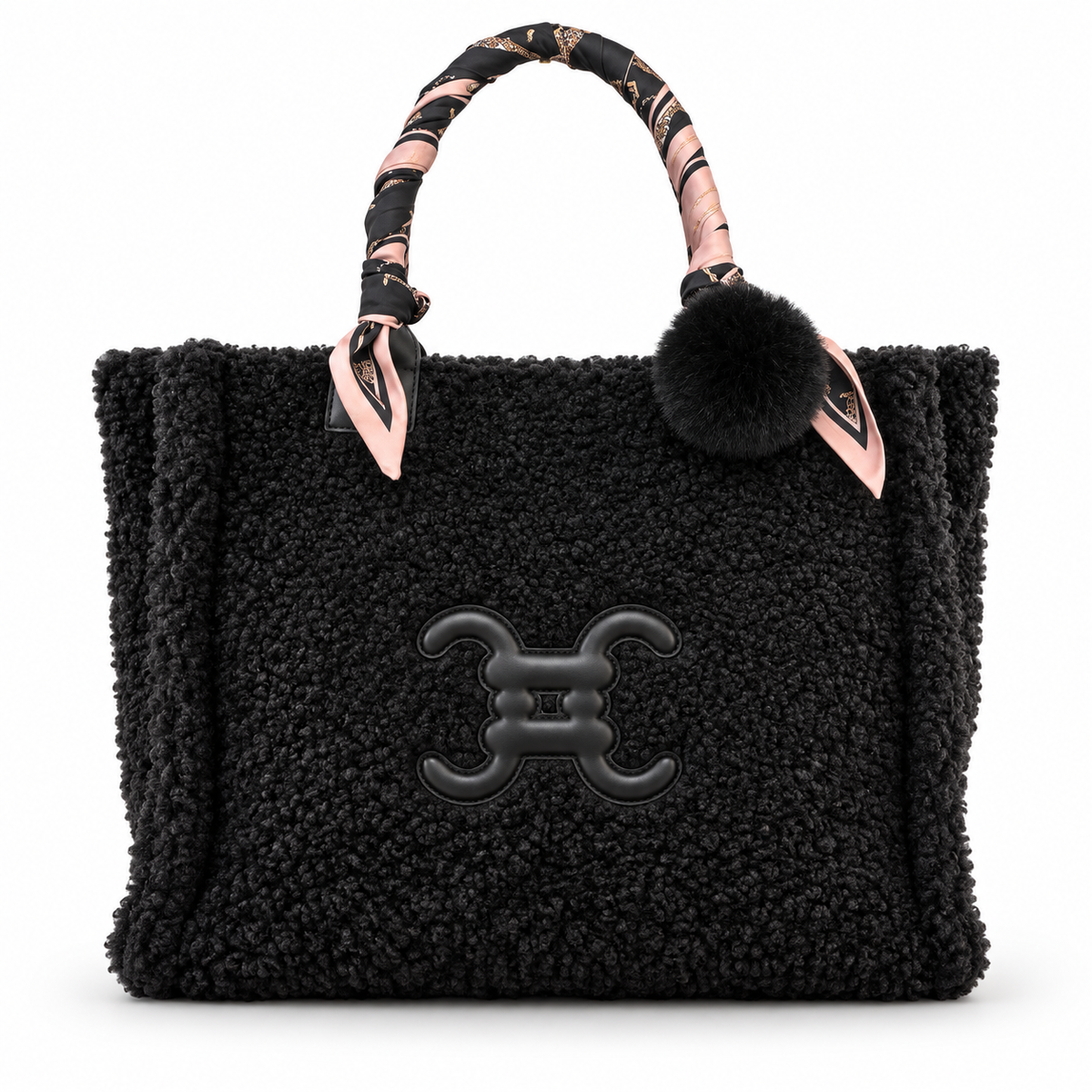XL Teddy-Shopper mit CC-Logo – Kuschelweiche Statement-Tasche