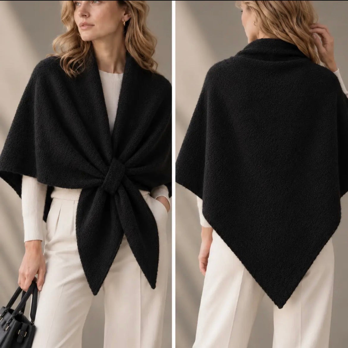 Soft Elegance“ Poncho – Kuschelig weich | Edler Viskose-Woll-Mix
