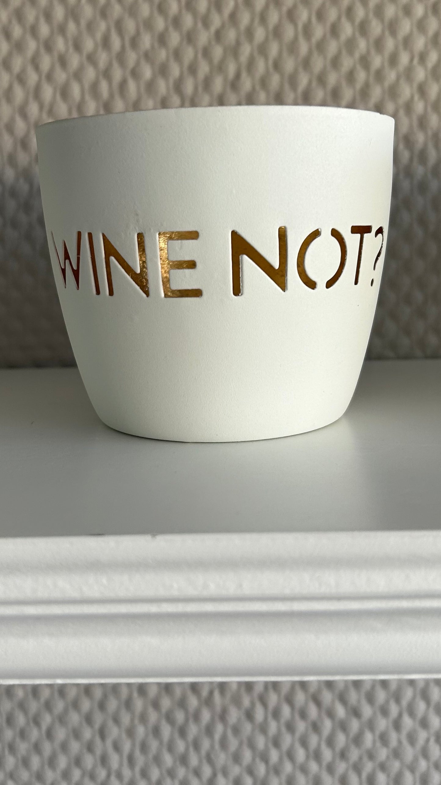 Windlicht WINE NOT weiss