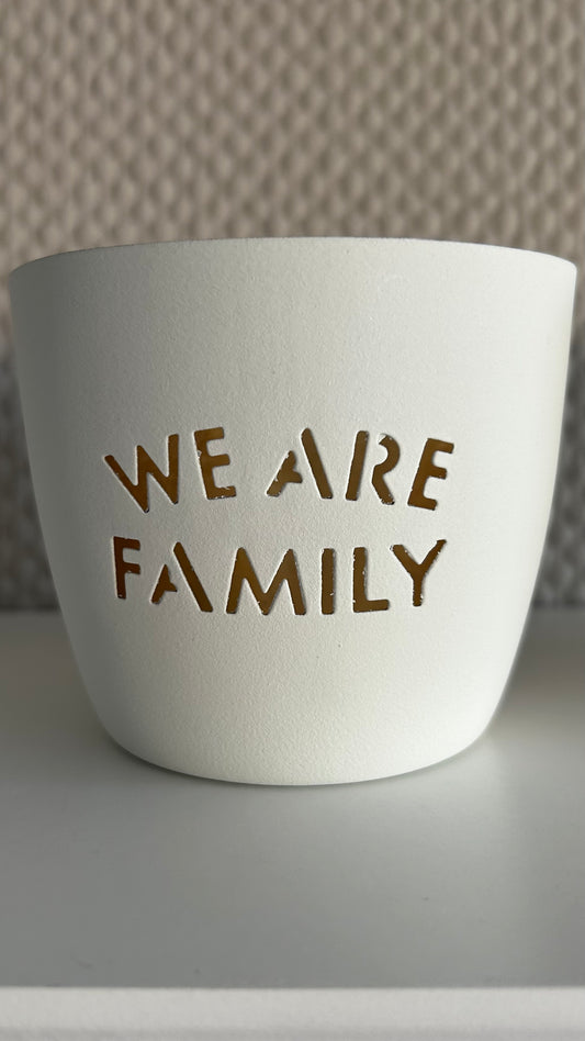 Windlicht WE ARE FAMILY weiss