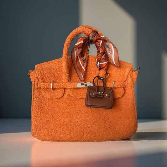 Teddytasche Orange – Stylische Damen-Handtasche mit Accessoires