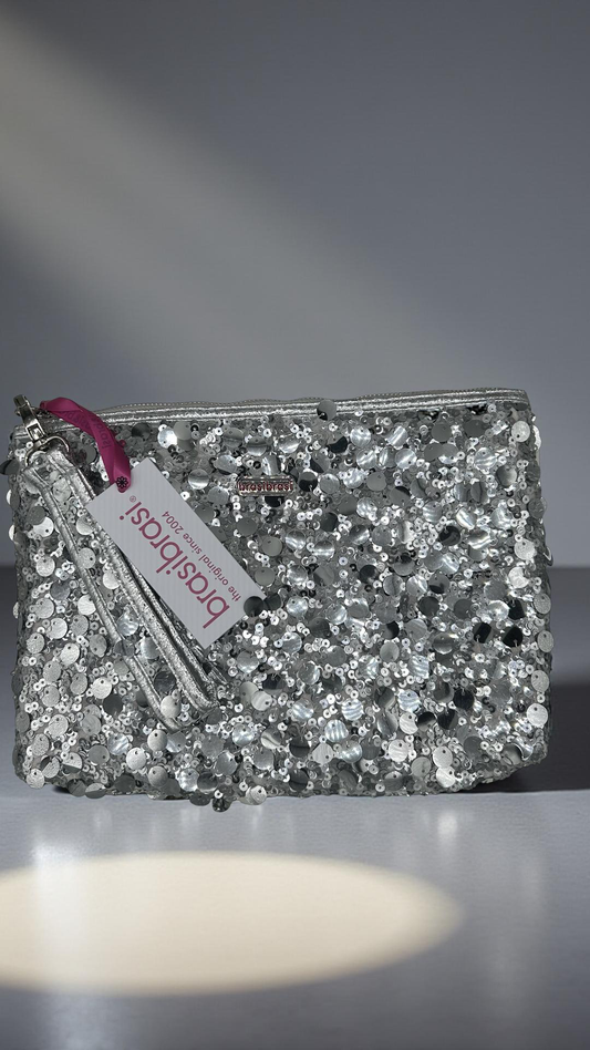 brasibrasi CLUTH – Silberglitzernde Handtasche | Trendige Glitzer-Tasche für besondere Anlässe