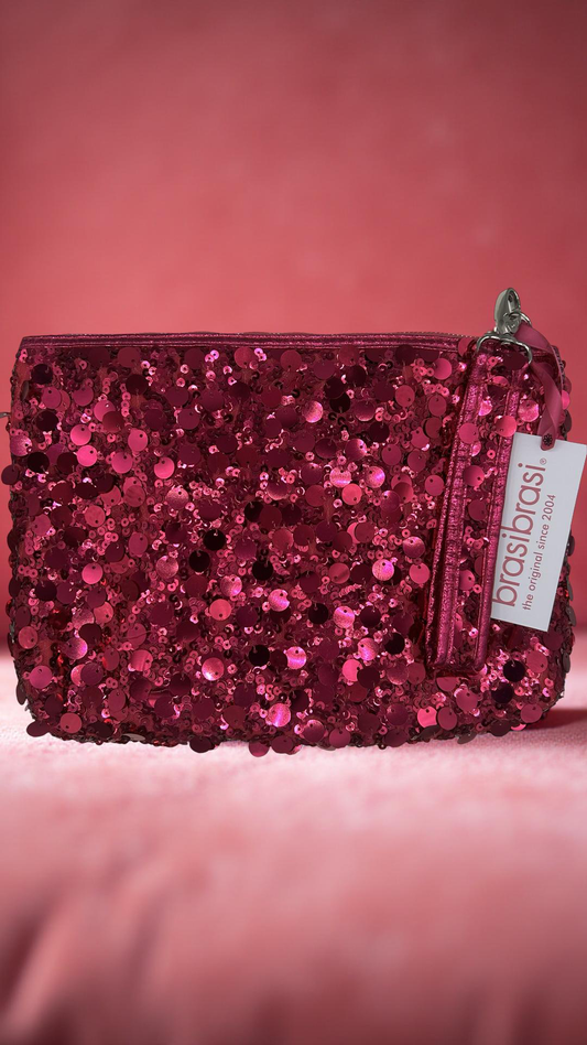 brasibrasi CLUTH – Dunkelrote Glitzer-Handtasche | Trendige Glitzer-Tasche für besondere Anlässe