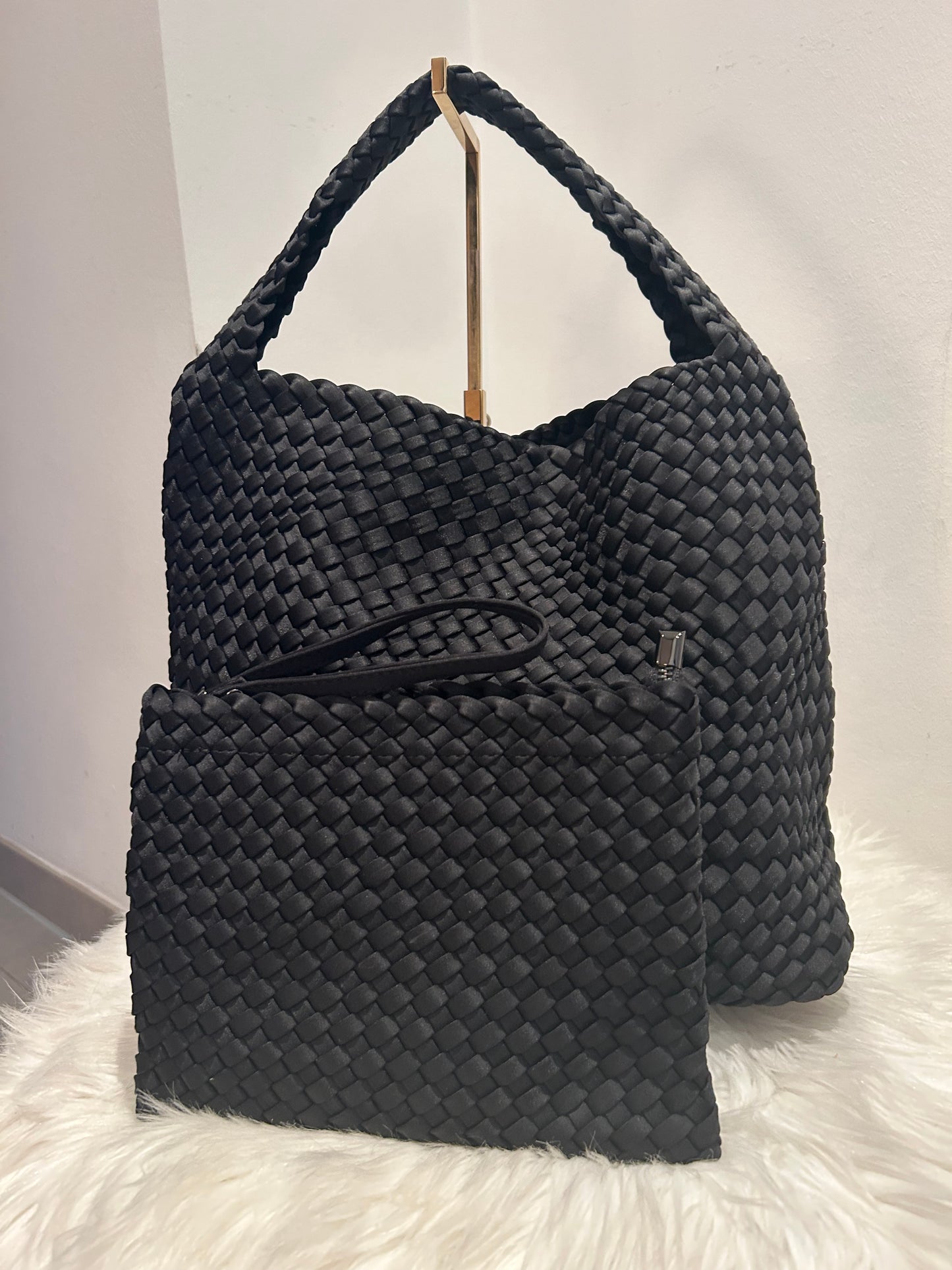 Neopren-Tasche Schwarz mit Pouch