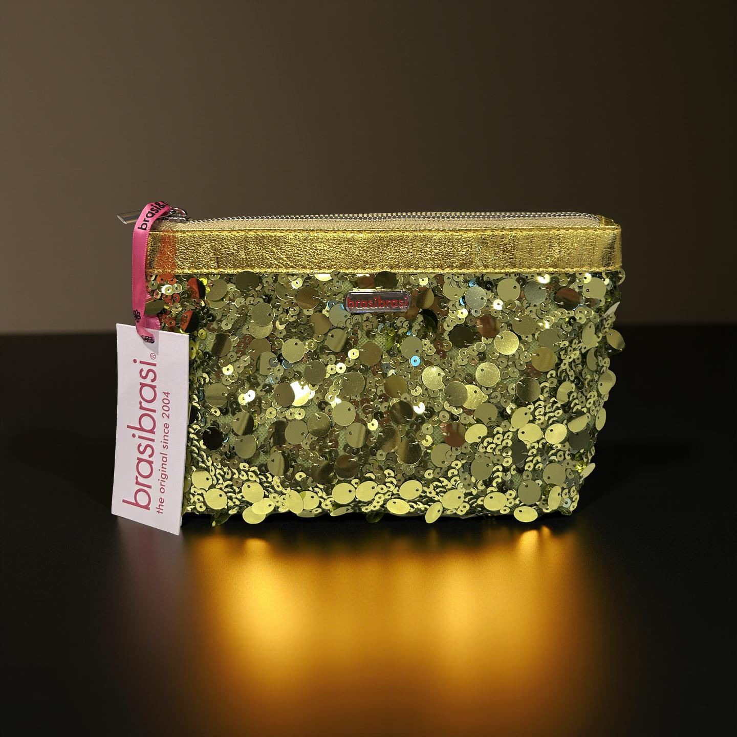 ✨ BrasiBrasi Make-up Tasche – Stehendes Design mit Glamour-Pailletten