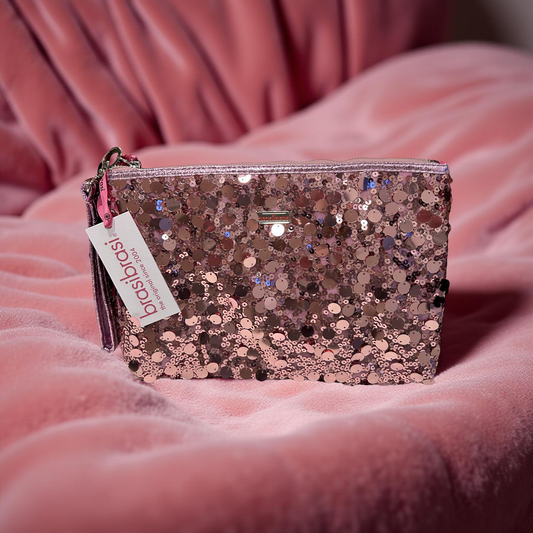 ✨ BrasiBrasi Make-up Tasche – Stehendes Design mit Glamour-Pailletten