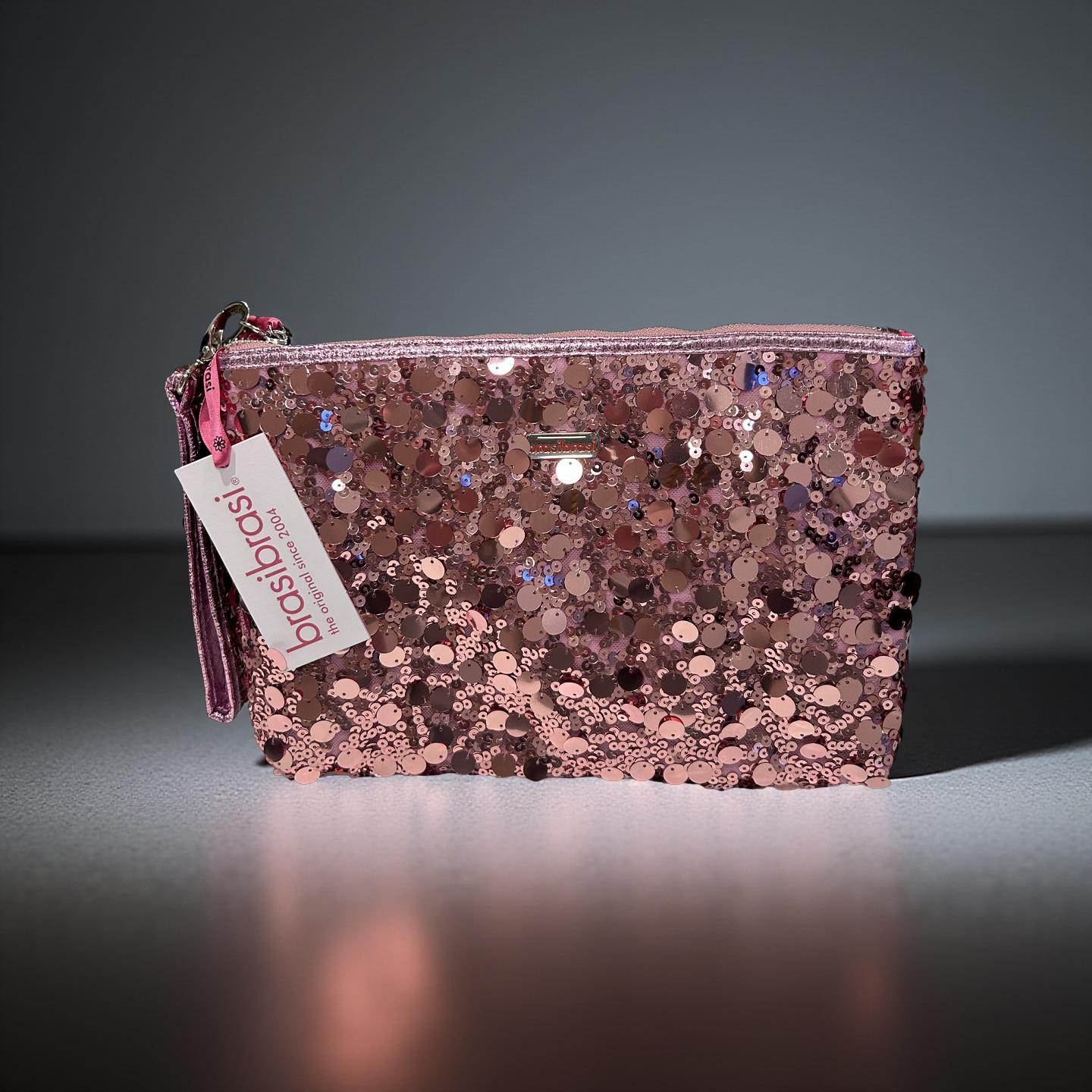 ✨ BrasiBrasi Make-up Tasche – Stehendes Design mit Glamour-Pailletten